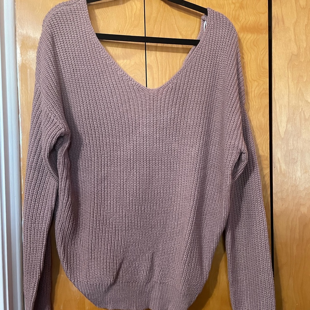 Mauve Twist & Shout Sweater